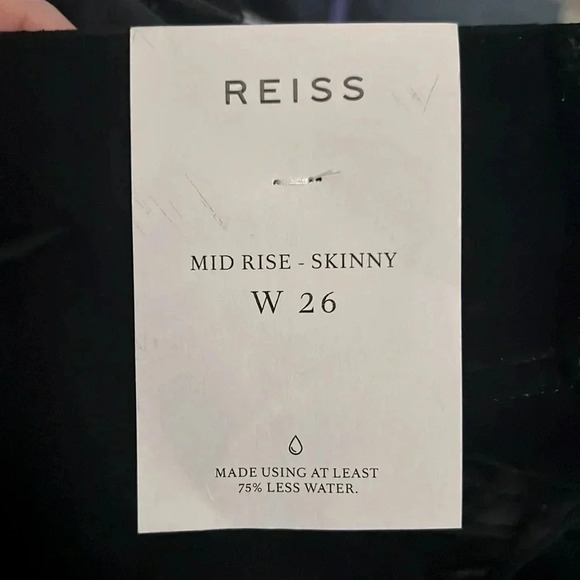 REISS Lux Velvet Mid-Rise Skinny in Black Size 26 - Picture 4 of 5